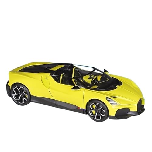 YCNXEB Miniatur Modelle 1 18 Für Maßstabsgetreue Druckguss-Metall-Sonderedition Roadster Bugatti Mistral-Legierungsautomodell-Fans Sammlerspielzeug Originalgetreue Nachbildung(Yellow) von YCNXEB