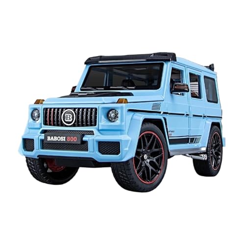 YCNXEB Miniatur Modelle 1 18 Für Mercedes-Benz Brabus G800 Druckguss-Metalllegierung Modellauto Sound Und Licht Pullback-Spielzeug Originalgetreue Nachbildung(Blau) von YCNXEB