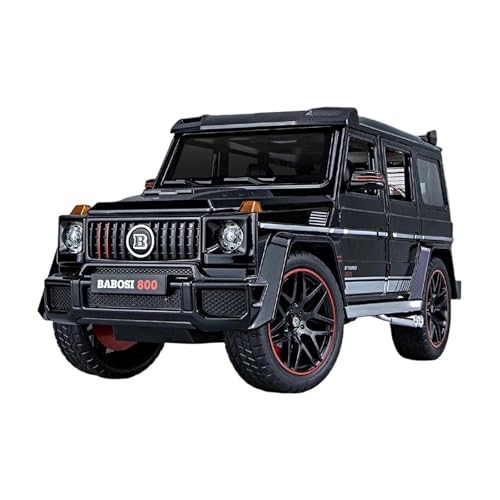 YCNXEB Miniatur Modelle 1 18 Für Mercedes-Benz Brabus G800 Druckguss-Metalllegierung Modellauto Sound Und Licht Pullback-Spielzeug Originalgetreue Nachbildung(Schwarz) von YCNXEB