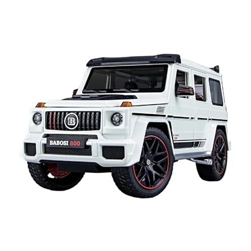 YCNXEB Miniatur Modelle 1 18 Für Mercedes-Benz Brabus G800 Druckguss-Metalllegierung Modellauto Sound Und Licht Pullback-Spielzeug Originalgetreue Nachbildung(White) von YCNXEB
