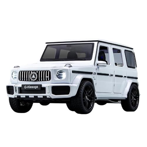 YCNXEB Miniatur Modelle 1 18 Für Mercedes Benz G63 Geländewagen Legierung Modellauto Sound Licht Pull Back Collection Spielzeug Originalgetreue Nachbildung(White) von YCNXEB
