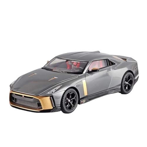 YCNXEB Miniatur Modelle 1 18 Für Nissan GTR50 Supercar Diecast Metall Legierung Modell Auto Mit Spray Sound Licht Zurückziehen Sammlung Geschenk Originalgetreue Nachbildung(Gray) von YCNXEB