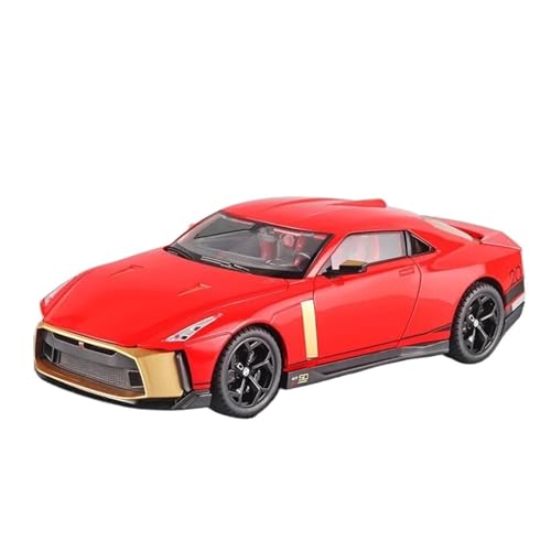 YCNXEB Miniatur Modelle 1 18 Für Nissan GTR50 Supercar Diecast Metall Legierung Modell Auto Mit Spray Sound Licht Zurückziehen Sammlung Geschenk Originalgetreue Nachbildung(Rot) von YCNXEB
