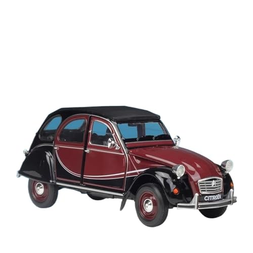 YCNXEB Miniatur Modelle 1 24 Citroen 2CV 6 Charleston Legierungsautomodell Druckguss-Metall Klassisches Retro-Auto Fahrzeuge Modellsammlung, Spielzeug Originalgetreue Nachbildung(Rot) von YCNXEB