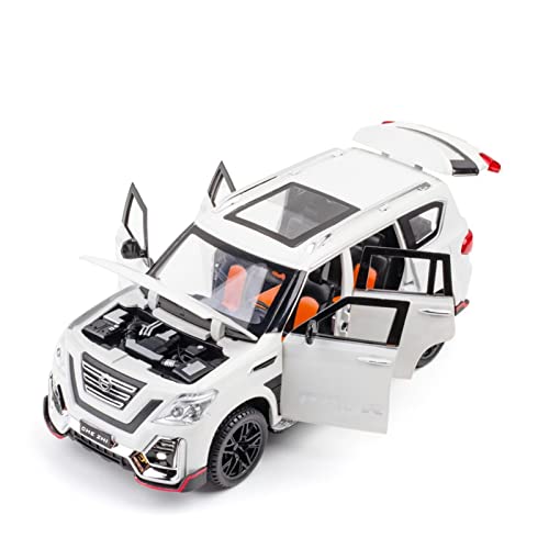 YCNXEB Miniatur Modelle 1 24 Diecast Modellautos for Nissan Patrol Miniatur Geländewagen Aus Legierung Gesammelte Ornamente Geschenke Originalgetreue Nachbildung(White) von YCNXEB