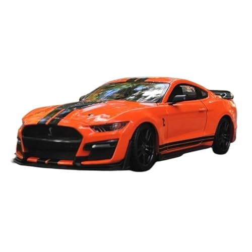 YCNXEB Miniatur Modelle 1 24 Ford Mustang Shelby GT500 Sportwagen-Modell Aus Legierung Druckguss-Metall-Rennwagen-Modellsammlung Heimdekoration Originalgetreue Nachbildung(Orange) von YCNXEB