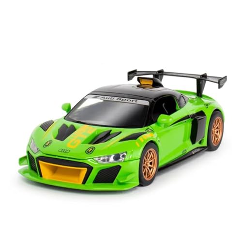 YCNXEB Miniatur Modelle 1 24 Für Audi R8 GT2 Legierung Track Racing Auto Diecast Metall Spielzeug Sport Fahrzeuge Modell Simulation Sound Licht Originalgetreue Nachbildung(Grün) von YCNXEB
