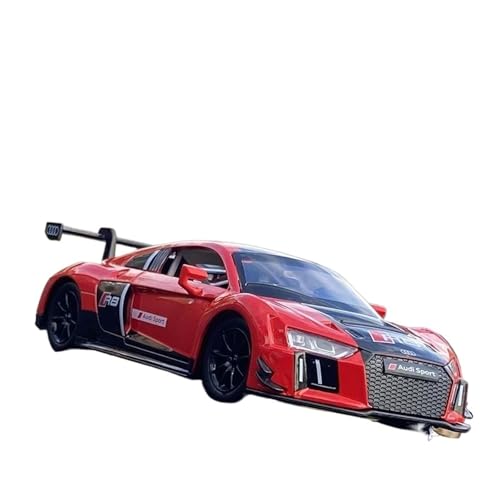 YCNXEB Miniatur Modelle 1 24 Für Audi R8 Legierung Sportwagen Druckguss Metall Rennmodell Simulation Sound Licht CollectionToys Originalgetreue Nachbildung(Rot) von YCNXEB
