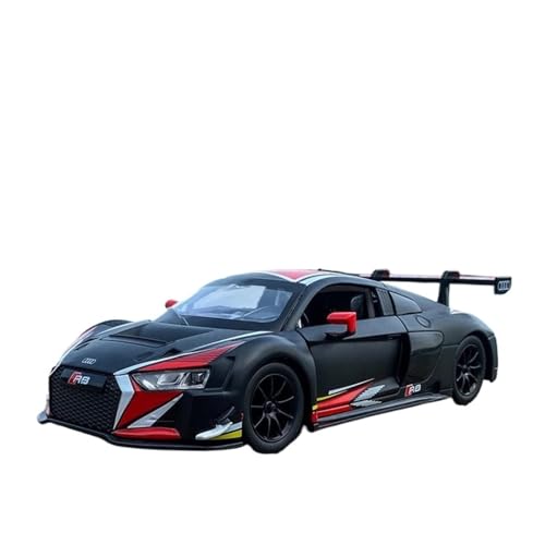YCNXEB Miniatur Modelle 1 24 Für Audi R8 Legierung Sportwagen Druckguss Metall Rennmodell Simulation Sound Licht CollectionToys Originalgetreue Nachbildung(Schwarz) von YCNXEB