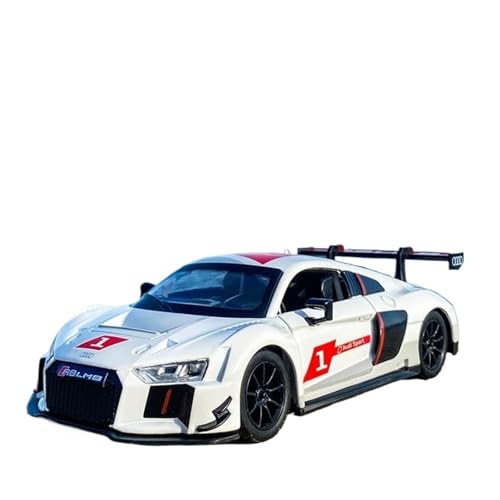 YCNXEB Miniatur Modelle 1 24 Für Audi R8 Legierung Sportwagen Druckguss Metall Rennmodell Simulation Sound Licht CollectionToys Originalgetreue Nachbildung(White) von YCNXEB