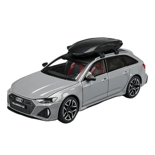 YCNXEB Miniatur Modelle 1 24 Für Audi RS6 Avant Station Wagon Modell Auto Legierung Druckguss Metall Sound Licht Spielzeug Fahrzeug Auto Modell Originalgetreue Nachbildung(Gray) von YCNXEB