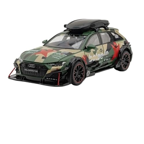 YCNXEB Miniatur Modelle 1 24 Für Audi RS6 Sport Reise Legierung Spielzeug Auto Modell Druckguss Fahrzeug Metall Auto Dekoration Sound Licht Spielzeug Originalgetreue Nachbildung(Grün) von YCNXEB