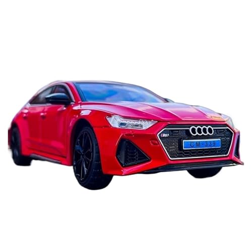 YCNXEB Miniatur Modelle 1 24 Für Audi RS7 Coupe Legierungsauto Druckguss Spielzeugfahrzeuge Metallautomodellsimulation Sound- Und Lichtkollektion Originalgetreue Nachbildung(Rot) von YCNXEB