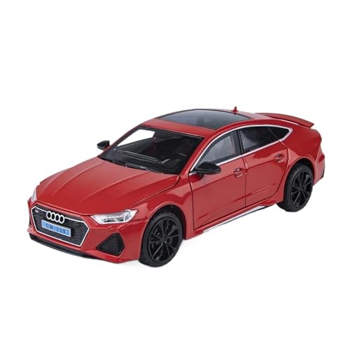 YCNXEB Miniatur Modelle 1 24 Für Audi RS7 Sportback Legierung Druckguss Spielzeugauto Modell Rad Sound Und Licht Spielzeug Sammlerstück Geschenk Originalgetreue Nachbildung(Rot) von YCNXEB