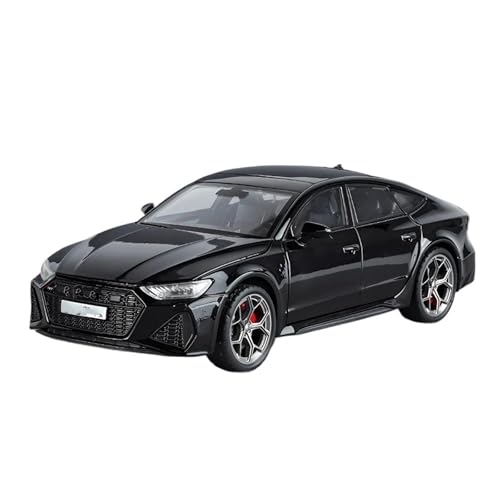 YCNXEB Miniatur Modelle 1 24 Für Audi RS7 Sportback Luxus Mittelgroße Autos Legierung Druckguss Modell Auto Sound & Licht Hobby Sammlerstücke Originalgetreue Nachbildung(Schwarz) von YCNXEB