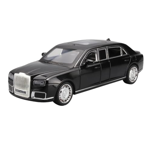 YCNXEB Miniatur Modelle 1 24 Für Aurus Senat Limousine Legierung Metall Druckguss Modell Auto Sound Und Licht Klassische Trendy Ornamente Originalgetreue Nachbildung(Schwarz) von YCNXEB