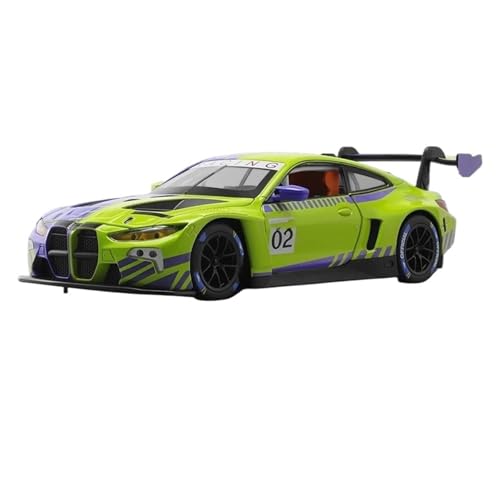 YCNXEB Miniatur Modelle 1 24 Für BMW M4 GT3 Paar Super Racing Legierung Metall Druckguss Auto Modell Sound & Licht Dekorative Ornament Sammeln Originalgetreue Nachbildung(Grün) von YCNXEB