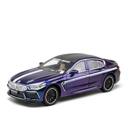 YCNXEB Miniatur Modelle 1 24 Für BMW M8 Supercar Legierung Auto Enthusiasten Modell Sound Und Licht Pull Back Sammlerstücke Geburtstag Geschenk Originalgetreue Nachbildung(Purple) von YCNXEB