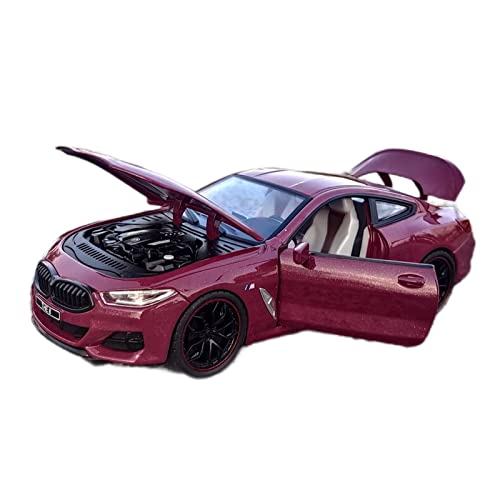 YCNXEB Miniatur Modelle 1 24 Für BMW M840i Legierung Sportwagenmodell Druckguss Sound Licht Pull-Back Fahrzeug Sammlung Dekoration Geschenk Originalgetreue Nachbildung(Rot) von YCNXEB