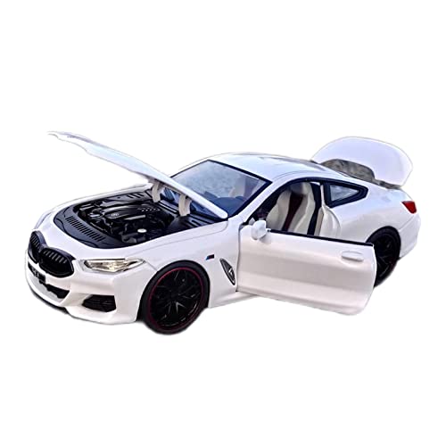 YCNXEB Miniatur Modelle 1 24 Für BMW M840i Legierung Sportwagenmodell Druckguss Sound Licht Pull-Back Fahrzeug Sammlung Dekoration Geschenk Originalgetreue Nachbildung(White) von YCNXEB
