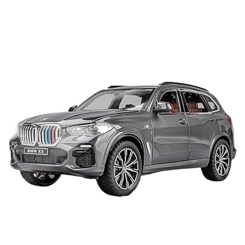YCNXEB Miniatur Modelle 1 24 Für BMW X5 SUV Legierung Auto Druckguss Spielzeug Fahrzeuge Auto Modell Sound Und Licht Pullback Auto Sammlerstücke Geschenke Originalgetreue Nachbildung(Gray) von YCNXEB