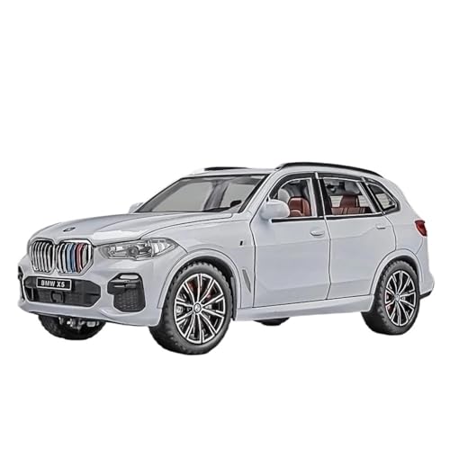 YCNXEB Miniatur Modelle 1 24 Für BMW X5 SUV Legierung Auto Druckguss Spielzeug Fahrzeuge Auto Modell Sound Und Licht Pullback Auto Sammlerstücke Geschenke Originalgetreue Nachbildung(White) von YCNXEB