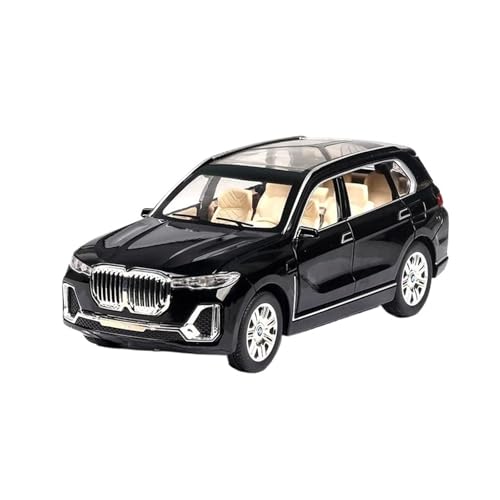 YCNXEB Miniatur Modelle 1 24 Für BMW X7 SUV Automodell Druckgussfahrzeuge Legierungsspielzeug Mit Sechs Geöffneten Türen Sound & Licht Autospielzeug Originalgetreue Nachbildung(Schwarz) von YCNXEB
