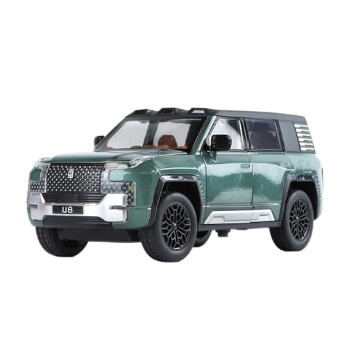 YCNXEB Miniatur Modelle 1 24 Für BYD Schauen Sie Sich U8 SUV Legierungsauto-Druckgussmodell Metallspielzeug GeländewagenBumerangAutoSpielzeugSoundbereich Originalgetreue Nachbildung(Grün) von YCNXEB