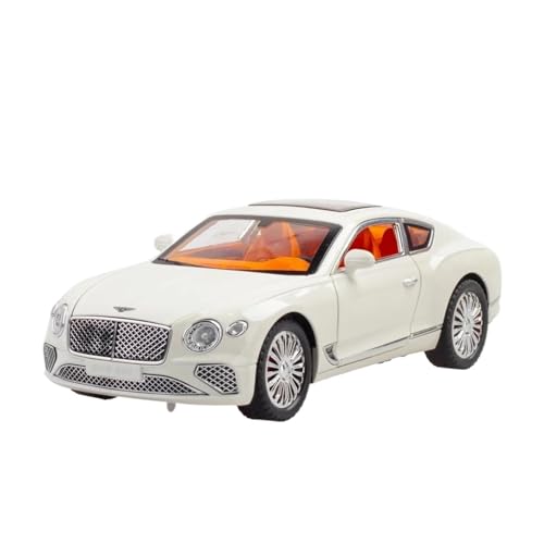 YCNXEB Miniatur Modelle 1 24 Für Bentley Continental GT Metall Auto Legierung Modell Auto Sammlung Diecast Sammlerstücke Spielzeug Geschenk Originalgetreue Nachbildung(White) von YCNXEB