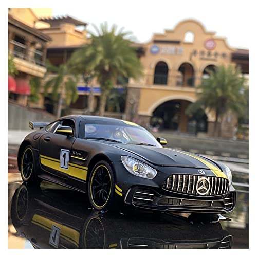 YCNXEB Miniatur Modelle 1 24 Für Benz AMG-GTR Legierung Sportwagen Modell Diecast Spielzeugfahrzeuge Sammlung Sound Licht Kinder Spielzeug Geschenk Originalgetreue Nachbildung(Schwarz) von YCNXEB