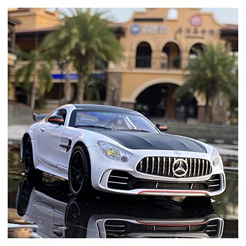 YCNXEB Miniatur Modelle 1 24 Für Benz AMG-GTR Legierung Sportwagen Modell Diecast Spielzeugfahrzeuge Sammlung Sound Licht Kinder Spielzeug Geschenk Originalgetreue Nachbildung(White) von YCNXEB