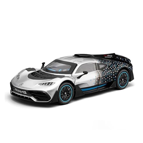 YCNXEB Miniatur Modelle 1 24 Für Benz AMG ONE Supercar Legierung Automodell Sound Und Licht Pull Back Auto-Enthusiasten Sammlerstücke Geburtstagsgeschenk Originalgetreue Nachbildung(Silber) von YCNXEB