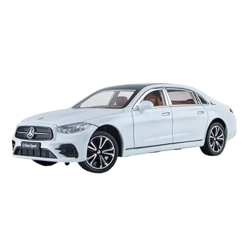 YCNXEB Miniatur Modelle 1 24 Für Benz E-Klasse E300 L Legierung Auto Modell Druckguss Metall Spielzeug Fahrzeuge Auto Modell Sound Und Licht Originalgetreue Nachbildung(White) von YCNXEB