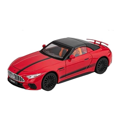 YCNXEB Miniatur Modelle 1 24 Für Benz SL63 Sportwagen Legierung Maßstab Auto Modell Diecast Metall Sound Licht Sammlung Spielzeug Fahrzeug Originalgetreue Nachbildung(Rot) von YCNXEB