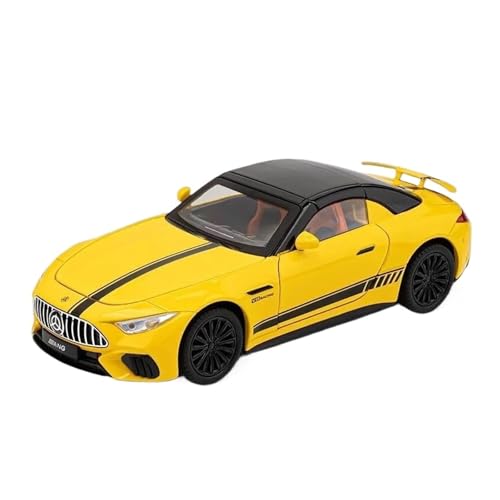 YCNXEB Miniatur Modelle 1 24 Für Benz SL63 Sportwagen Legierung Maßstab Auto Modell Diecast Metall Sound Licht Sammlung Spielzeug Fahrzeug Originalgetreue Nachbildung(Yellow) von YCNXEB