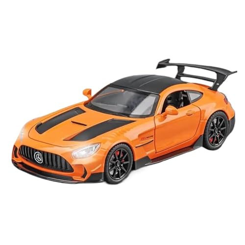 YCNXEB Miniatur Modelle 1 24 Für Benzs-GT GTR Legierung Rennwagen Druckguss Metall Spielzeug Modifizierte Sportwagen Modell Simulation Sound Und Licht Originalgetreue Nachbildung(Orange) von YCNXEB