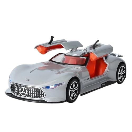 YCNXEB Miniatur Modelle 1 24 Für Benzs Vision GT Legierung Sportwagen Diecast Metall Spielzeug Rennfahrzeug Modell Simulation Sound Und Licht Originalgetreue Nachbildung(White) von YCNXEB