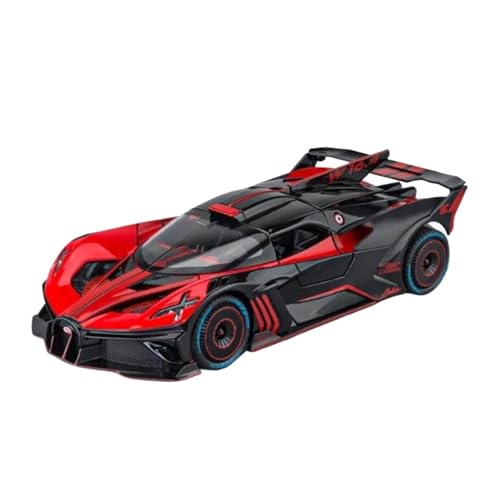YCNXEB Miniatur Modelle 1 24 Für Bugatti Bolide Legierung Sportwagen Druckguss Spielzeugfahrzeuge Metall Konzeptauto Modell Simulation Sound Licht Originalgetreue Nachbildung(Rot) von YCNXEB