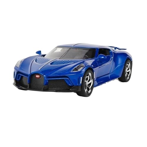 YCNXEB Miniatur Modelle 1 24 Für Bugatti Voice of The Night Automodell Diecasts Fahrzeuge Metall Sound Und Licht Dekoration Sammlerstücke Originalgetreue Nachbildung(Blau) von YCNXEB