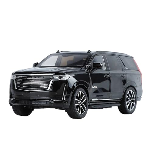 YCNXEB Miniatur Modelle 1 24 Für Cadillac Escalade SUV Legierung Auto Diecast Metall Modell Sound & Licht Desktop Sammlung Dekorative Display Originalgetreue Nachbildung(Schwarz) von YCNXEB