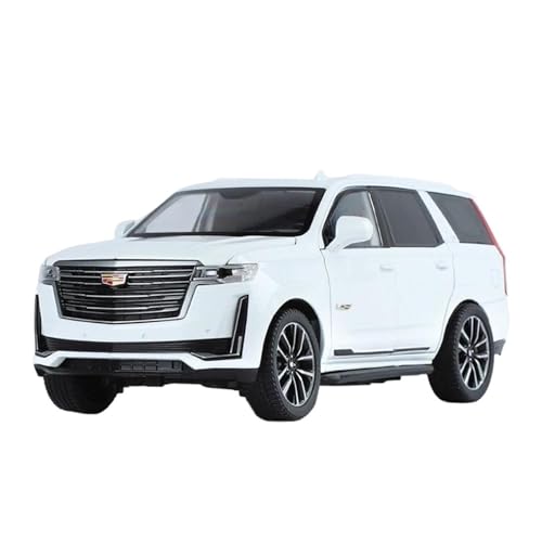 YCNXEB Miniatur Modelle 1 24 Für Cadillac Escalade SUV Legierung Druckguss Auto Modell Sound Und Licht Auto Enthusiasten Sammlerstücke Geburtstag Geschenk Originalgetreue Nachbildung(White) von YCNXEB