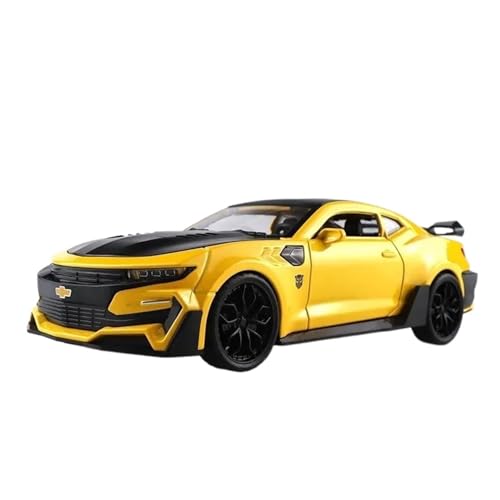 YCNXEB Miniatur Modelle 1 24 Für Chevrolet Camaro Legierung Sportwagen Modell Diecast Metall Fahrzeuge Modell Sound Licht Sammlungen Originalgetreue Nachbildung(Yellow) von YCNXEB