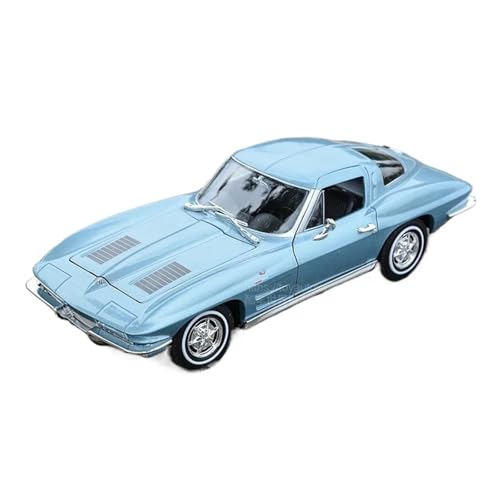 YCNXEB Miniatur Modelle 1 24 Für Chevrolet Corvette 1963 Legierung Auto Druckguss Spielzeug Fahrzeuge Auto Modell Auto Enthusiasten Miniatur Maßstab Modell Originalgetreue Nachbildung(Blau) von YCNXEB