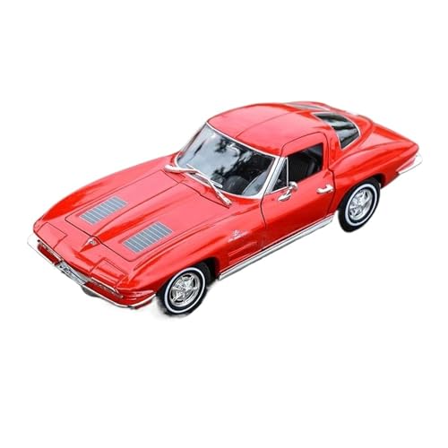 YCNXEB Miniatur Modelle 1 24 Für Chevrolet Corvette 1963 Legierung Auto Druckguss Spielzeug Fahrzeuge Auto Modell Auto Enthusiasten Miniatur Maßstab Modell Originalgetreue Nachbildung(Rot) von YCNXEB