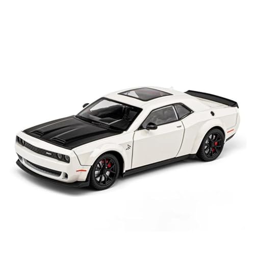 YCNXEB Miniatur Modelle 1 24 Für Dodge Challenger Hellcat Redeye Legierung Muscle Car Modell Sound Und Licht Pull Back Sammlerstücke Geburtstagsgeschenk Originalgetreue Nachbildung(White B) von YCNXEB