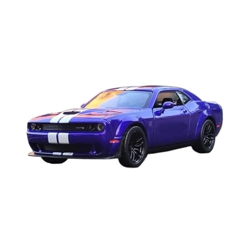 YCNXEB Miniatur Modelle 1 24 Für Dodge Challenger Hellcat SRT Legierung Sportwagen Modell Diecast Metall Spielzeug Rennwagen Modell Sammlung Originalgetreue Nachbildung(Blau) von YCNXEB