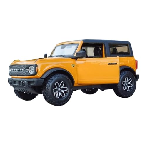 YCNXEB Miniatur Modelle 1 24 Für Ford Bronco Badlands 2021 Legierung Auto Simulation Druckguss Metall Spielzeug Off-Road Modell Sammlung Originalgetreue Nachbildung(Yellow) von YCNXEB