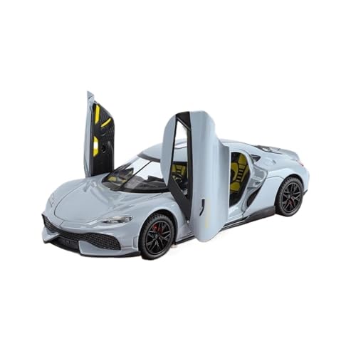 YCNXEB Miniatur Modelle 1 24 Für Gemera GT Super Sport Auto Legierung Modell Auto Sound & Licht Druckguss Metall Auto Hobby Sammlerstücke Ornament Originalgetreue Nachbildung(Gray) von YCNXEB