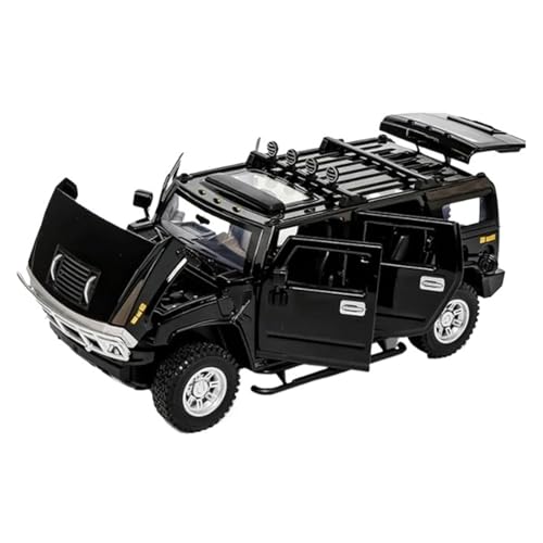 YCNXEB Miniatur Modelle 1 24 Für Hummer H2 Legierung Auto Modell Druckguss & Spielzeug Metall Off-Road Fahrzeuge Simulation Sammlung Auto Modell Originalgetreue Nachbildung(Schwarz) von YCNXEB