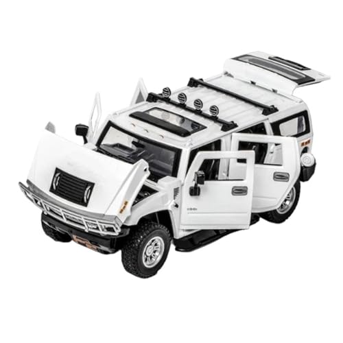 YCNXEB Miniatur Modelle 1 24 Für Hummer H2 Legierung Auto Modell Druckguss & Spielzeug Metall Off-Road Fahrzeuge Simulation Sammlung Auto Modell Originalgetreue Nachbildung(White) von YCNXEB